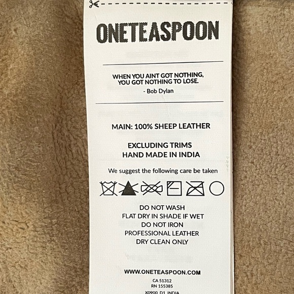 One Teaspoon Womens 100% Sheep Leather Western Snap Front Shirt XS Rodeo New - Picture 12 of 15